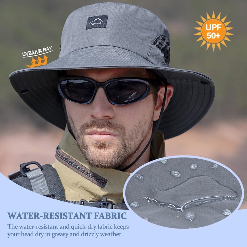 Sireck Fishing Hat, UPF50+ Wide Brim Sun Hat for Men Women, UV Protection Hiking Beach Bucket Hats Summer Safari Hat - Image 3